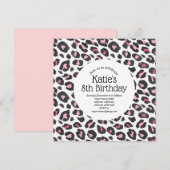 roze dierenkrans, luipaard, cheetah-verjaardag kaart (Voorkant / Achterkant)