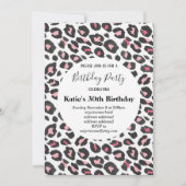 roze dierenkrans, luipaard, cheetah-verjaardag kaart (Voorkant)