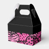 Roze dierenpatroon harten Sweet 16 Favorbox Bedankdoosjes (Achterkant)