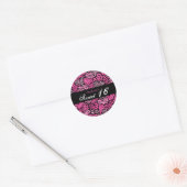 Roze dierenpatroon harten Sweet 16 sticker (Envelop)
