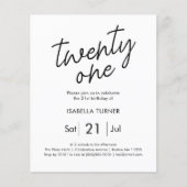 Roze Dierenprint 21e Verjaardag Uitnodiging (Voorkant)