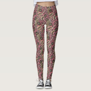 Roze Dierenprint Fusion - Naadloos patroon Leggings