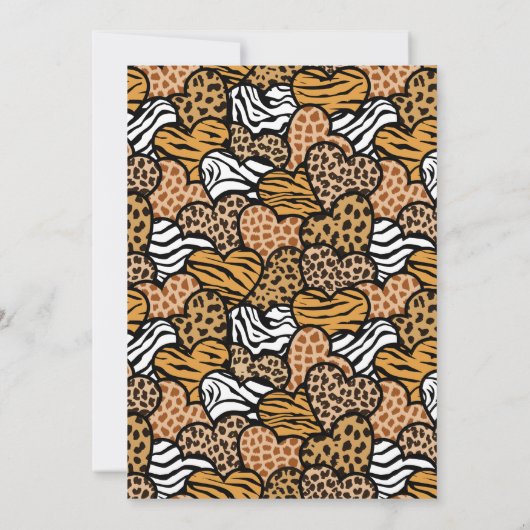 Roze Dierenprint Hart Galentine's Day Feestje Kaart (Achterkant)