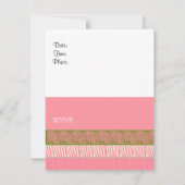 Roze dierenprint verjaardagsuitnodiging kaart (Achterkant)