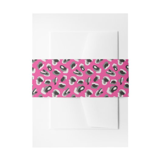 Roze dierenprintpatroon uitnodigingen wikkel (Voorkant Voorbeeld)