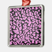 Roze dierenspots metalen ornament (Links)