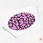 Roze dierenspots ovale sticker (Envelop)