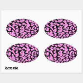 Roze dierenspots ovale sticker (Vel)