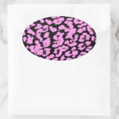 Roze dierenspots ovale sticker (Tas)