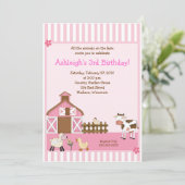 Roze dierlijk Boerderij op de vogelbegraafplaats Kaart (Staand voorkant)