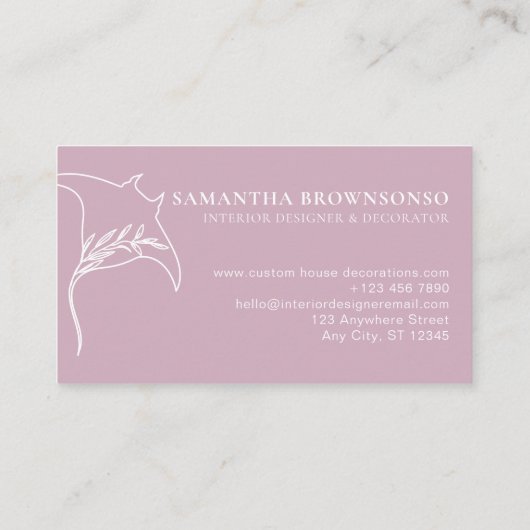 roze Dierlijke Vis manta straal stingray Visitekaartje (Achterkant)