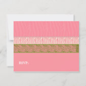 Roze dierprint bruiloftsuitnodiging kaart (Achterkant)