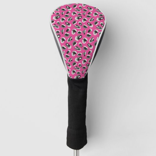 Roze dierprint/camo golfheadcover (Voorkant)