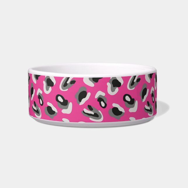 Roze dierprint/camo voerbakje (Voorkant)