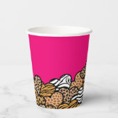 Roze dierprint hart Valentijnsdag feestje Papieren Bekers (Achterkant)