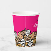 Roze dierprint hart Valentijnsdag feestje Papieren Bekers (Rechts)