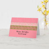 Roze dierprint verjaardagskaart kaart (Gele Bloem)