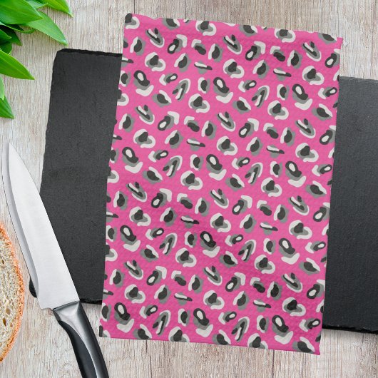Roze dierprintpatroon theedoek