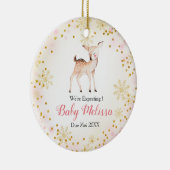 Roze diertje we verwachten ouders keramisch ornament (Rechts)