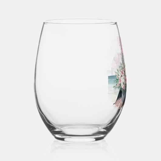 Roze Digger emmer van bloemen Wijnglas Zonder Voet (Rechts)