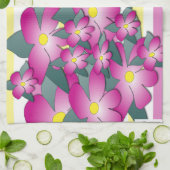 Roze digitale bloem keukenhanddoek (Gevouwen)
