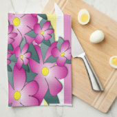 Roze digitale bloem keukenhanddoek (Quarter Fold)