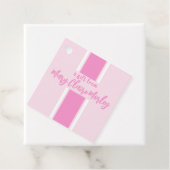 Roze dikke streep naam bedankjes labels (In situ)