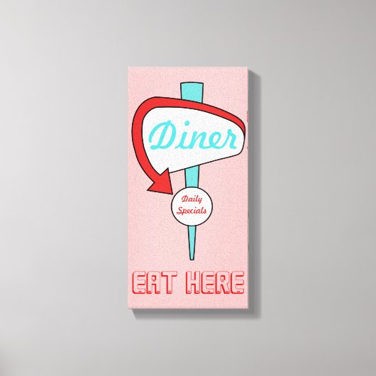 Roze Diner Bord Canvas Afdruk (Voorkant)