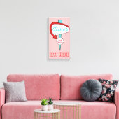 Roze Diner Bord Canvas Afdruk (Insitu (Woonkamer))