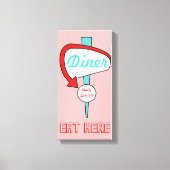 Roze diner Sign Canvas (Voorkant)
