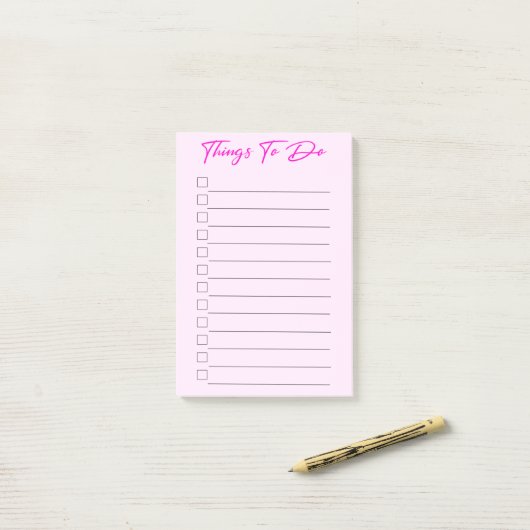 Roze dingen om te doen post-it® notes (Op bureau)