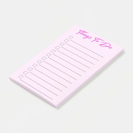 Roze dingen om te doen post-it® notes (Schuin)