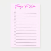 Roze dingen om te doen post-it® notes (Voorkant)