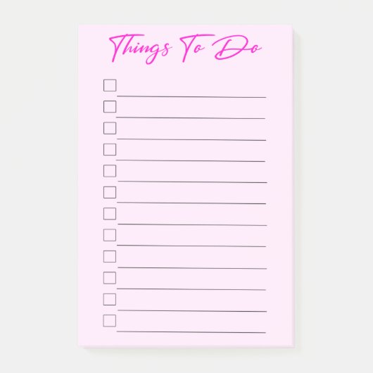 Roze dingen om te doen post-it® notes (Voorkant)