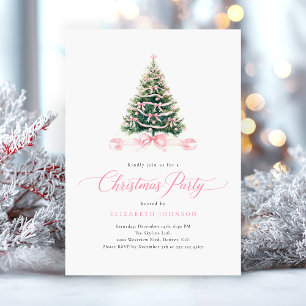 Roze Dinner Kerstfeest Kaart