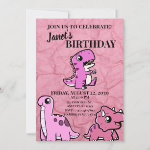 Roze Dino Kaart