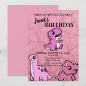 Roze Dino Kaart (Voorkant / Achterkant)