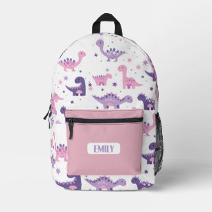 Roze Dino Kinderen Rugzak - Aangepaste Naam