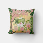 Roze Dino-Mite kussen voor meisjes 'Nursery (Voorkant)