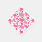 Roze Dino Patroon Servet (Hoek)