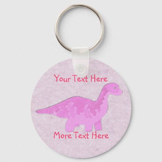 Roze Dino-Sleutelhanger Sleutelhanger (Voorkant)