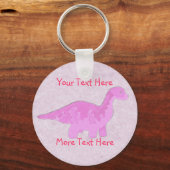 Roze Dino-Sleutelhanger Sleutelhanger (Voorkant)