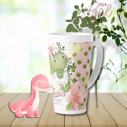 Roze Dino Voetafdruk Aangepaste Mok Cadeau voor To