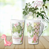 Roze Dino Voetafdruk Aangepaste Mok Cadeau voor To