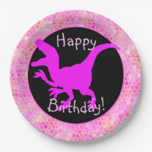 Roze dinohuid Happy Birthday!