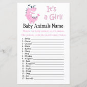 Roze Dinosaur Baby Animals Name Game (Voorkant)