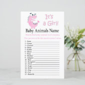 Roze Dinosaur Baby Dieren Naam Spel (Staand voorkant)