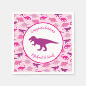 Roze Dinosaur Baby shower Cute Dino Girl Servet (Voorkant)
