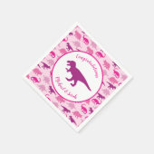 Roze Dinosaur Baby shower Cute Dino Girl Servet (Hoek)