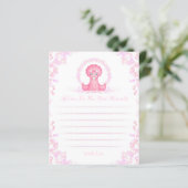 Roze Dinosaur Baby shower Ouders Advice Kaart (Staand voorkant)